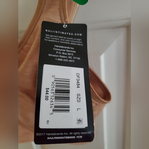 NWT Bali® Comfort Revolution® ComfortFlex Fit® Full-Coverage Wireless Bra 3484 L - Picture 4 of 9